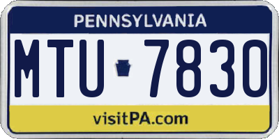 PA license plate MTU7830