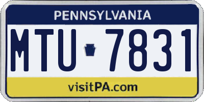 PA license plate MTU7831
