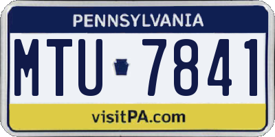PA license plate MTU7841