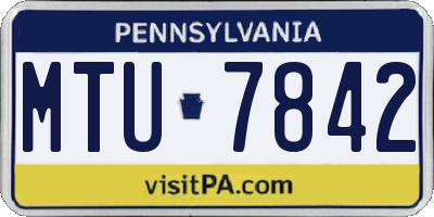 PA license plate MTU7842