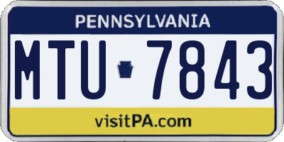PA license plate MTU7843