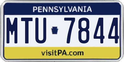 PA license plate MTU7844