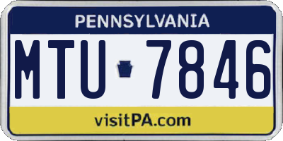 PA license plate MTU7846