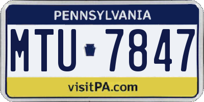 PA license plate MTU7847