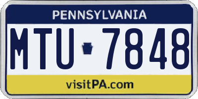 PA license plate MTU7848