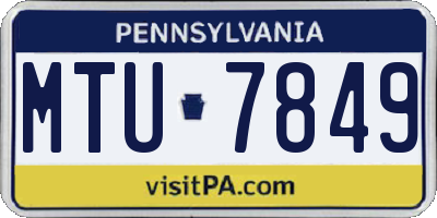 PA license plate MTU7849