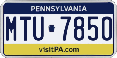 PA license plate MTU7850