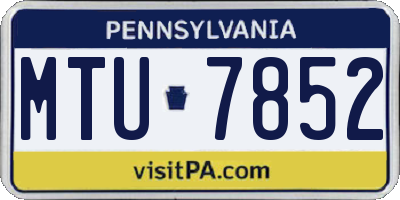 PA license plate MTU7852