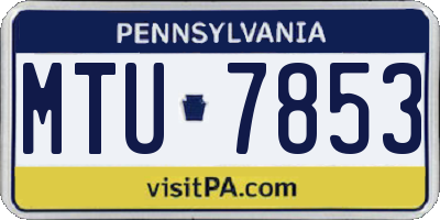 PA license plate MTU7853