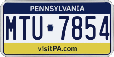 PA license plate MTU7854