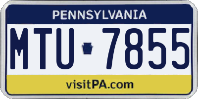 PA license plate MTU7855