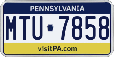 PA license plate MTU7858