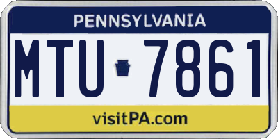 PA license plate MTU7861