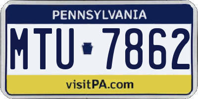 PA license plate MTU7862