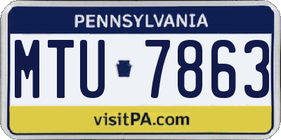 PA license plate MTU7863