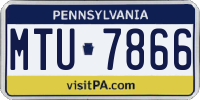 PA license plate MTU7866