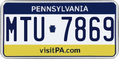 PA license plate MTU7869