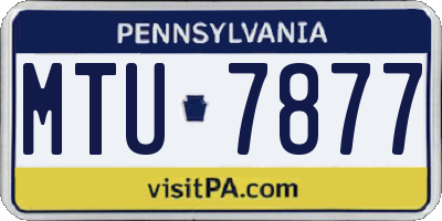 PA license plate MTU7877