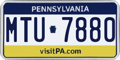 PA license plate MTU7880