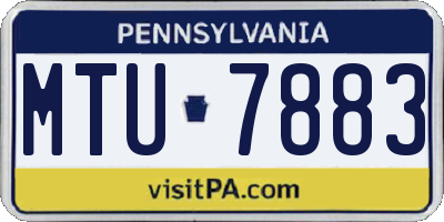 PA license plate MTU7883