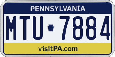 PA license plate MTU7884