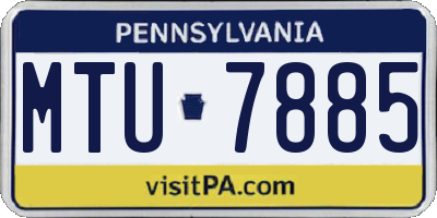 PA license plate MTU7885