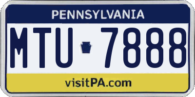 PA license plate MTU7888