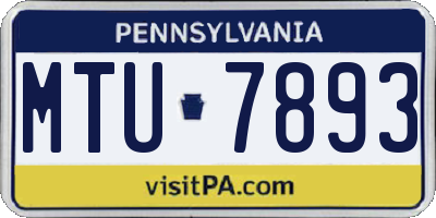PA license plate MTU7893