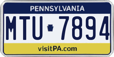 PA license plate MTU7894