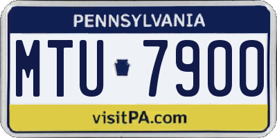 PA license plate MTU7900