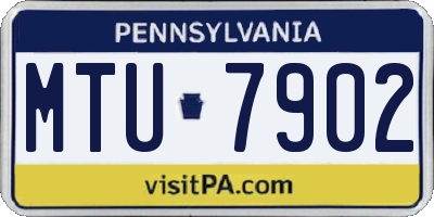 PA license plate MTU7902
