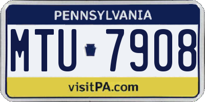 PA license plate MTU7908