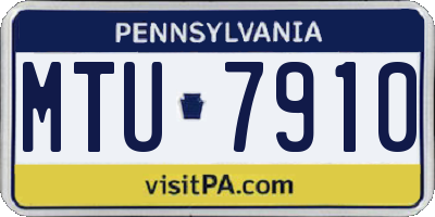 PA license plate MTU7910