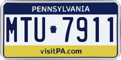 PA license plate MTU7911