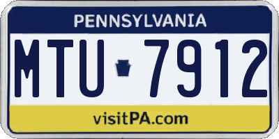 PA license plate MTU7912