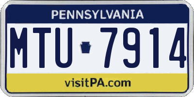 PA license plate MTU7914