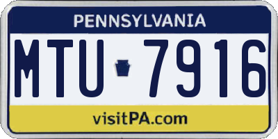PA license plate MTU7916