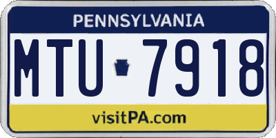PA license plate MTU7918