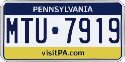 PA license plate MTU7919