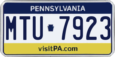 PA license plate MTU7923