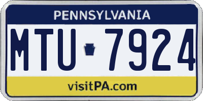 PA license plate MTU7924