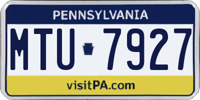 PA license plate MTU7927