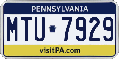 PA license plate MTU7929