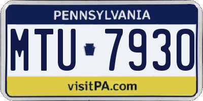 PA license plate MTU7930