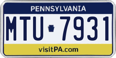 PA license plate MTU7931