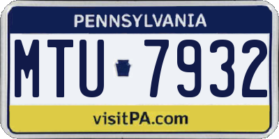 PA license plate MTU7932