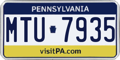PA license plate MTU7935