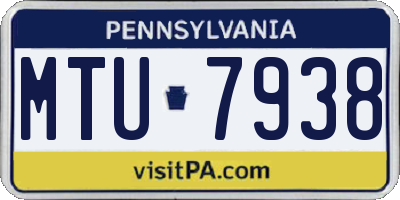 PA license plate MTU7938