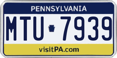 PA license plate MTU7939