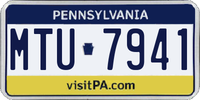 PA license plate MTU7941